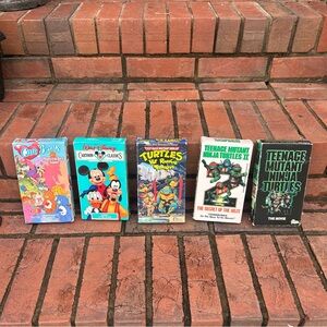 NINGA TURTLES CARE BEARS and MICKEY MOUSE VINTAGE VHS Tapes